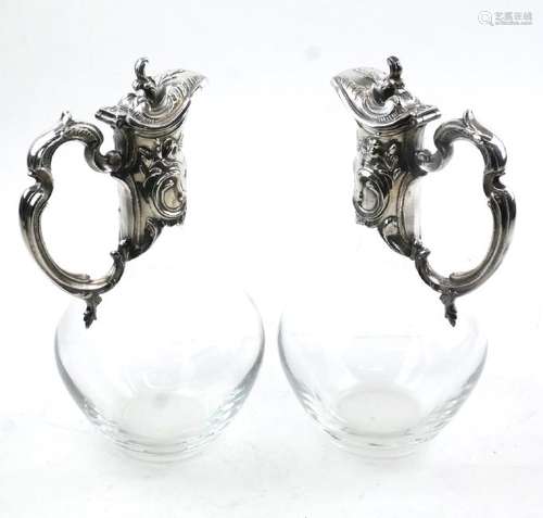 Pair of Crystal Mounted Ewers