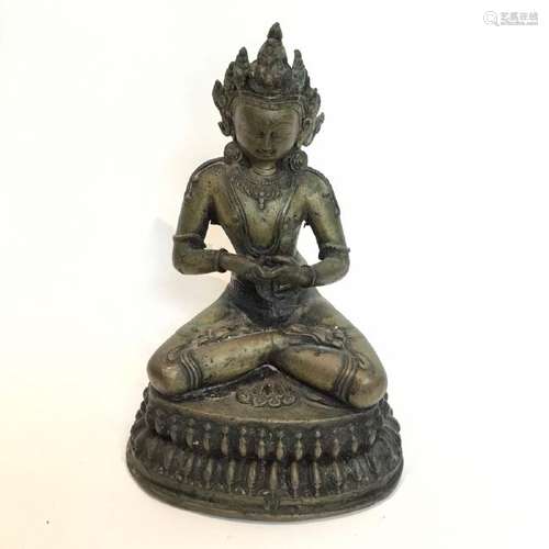 Old Asian Bronze Bodhisattva Statue