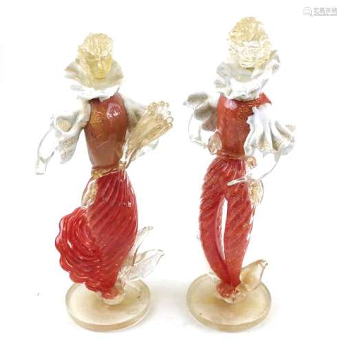 Pair of Venetian Glass Figures