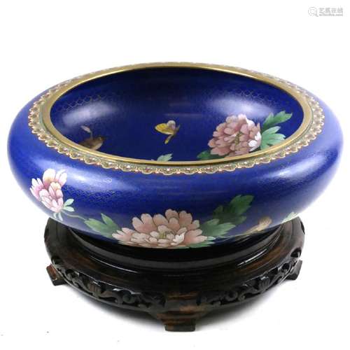 Blue Floral Cloisonne Bowl