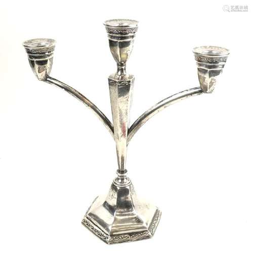 Continental .800 Standard Silver 3-Light Candelabrum