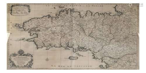 Nicholas Sanson Antique Map of Brittany, France