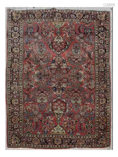 Wool Sarouk Rug.