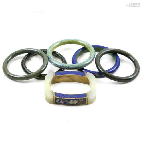 Six Asian Various Bangle Bracelets