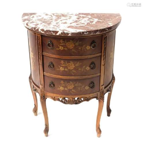 Louis XV-Style Marble Top Commode