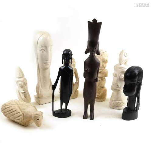 9 Ethnic Wood/Composition Figures