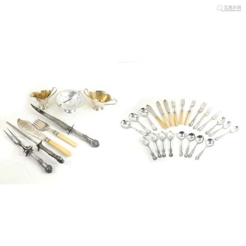 2 Various Silver-Plated Part Flatware Services & Others