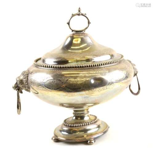 American Silver-Plated Oval Covered Soup Tureen