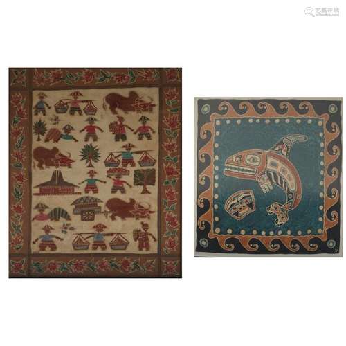 Two Various Tribal Framed Textiles