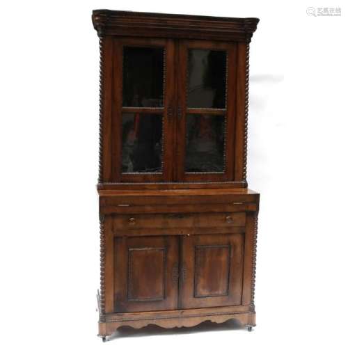 Antique Continental Two-Part Cabinet