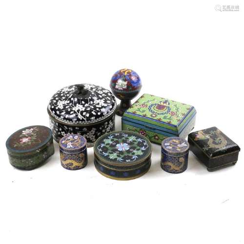 Eight Cloisonne Box / Vessels