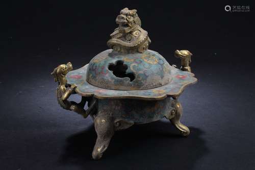 An Estate Chinese Closionne Lidded Censer