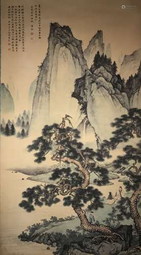 An Estate Chinese Mountain-view Display Scroll