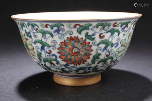 A Plant-filled Chinese Circular Estate Porcelain Bowl Display