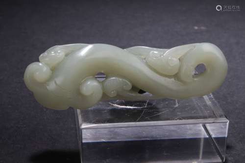 A Chinese Myth-beast Jade-curving Figure Display