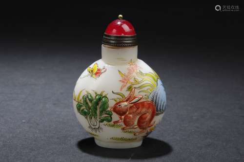 An Estate Chinese Rabbit-fortune Snuff Bottle