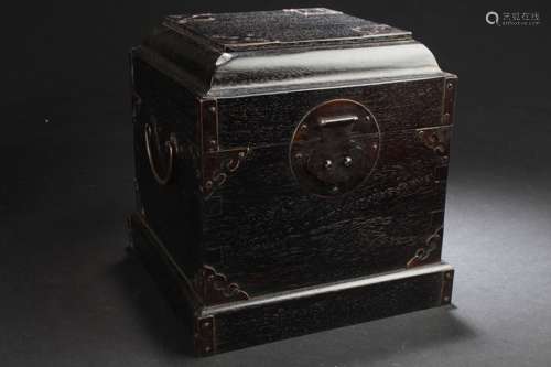 An Estate Chinese Wooden Lock Cabniet Box