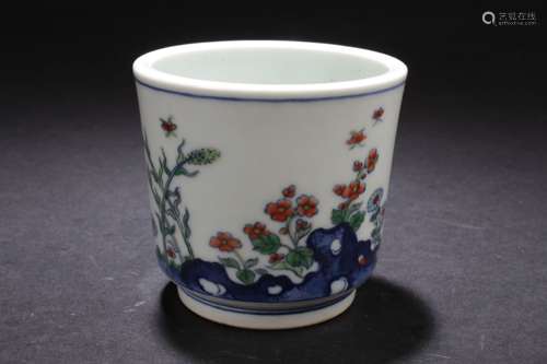 An Estate Chinese Porcelain Nature-sceen  Fortune Cup