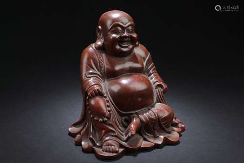 A Chinese Copper-made Estate Happy Buddha Statue