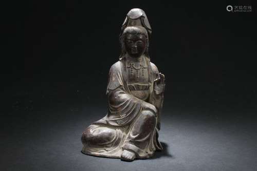 A Peaceful-look Chinese Estate Guanyin Statue Display