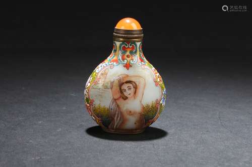 An Estate Chinese Wester-portrait Snuff Bottle