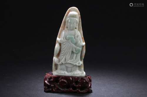 An Estate Chinese Jade-curving Statue