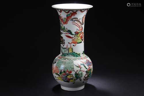 A Narrow-opening Chinese Battle-field Porcelain Vase