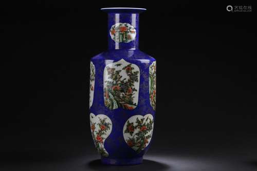 A Multi-windowed Chinese Nature-fortune Estate Porcelain Vase