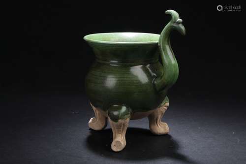 A Tripodded Chinese Estate Pottery Censer Display