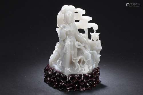 Chinese Jade Carved Guanyin Statue