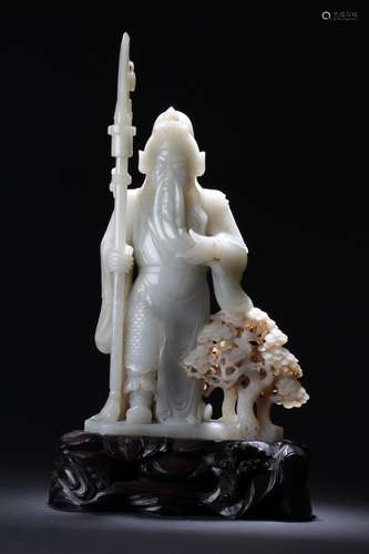 Chinese Jade Guanyu Statue