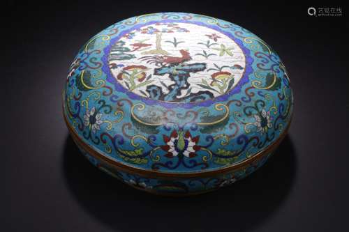 Antique Cloisonne Round Container