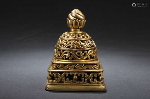 Chinese Gilt Bronze Seal