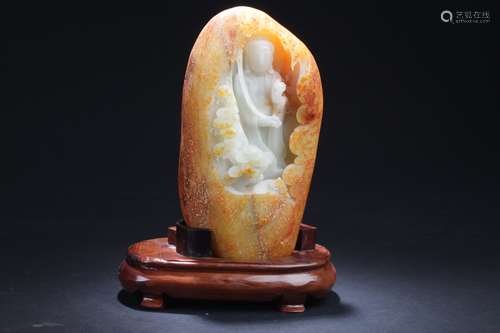 Chinese Jade Carved Buddha Statue