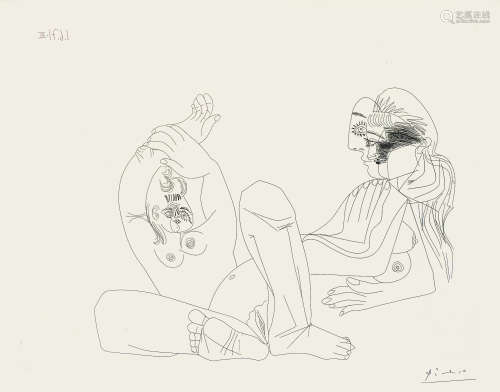 巴勃羅• 畢卡索（西班牙 1881-1973）两个女人（156 系列）