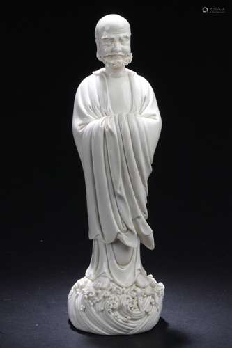 An Estate Chinese Damo Porcelain Statue