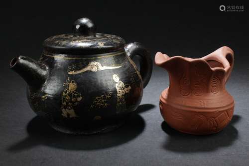 Two Chinese Estate Tea Pots