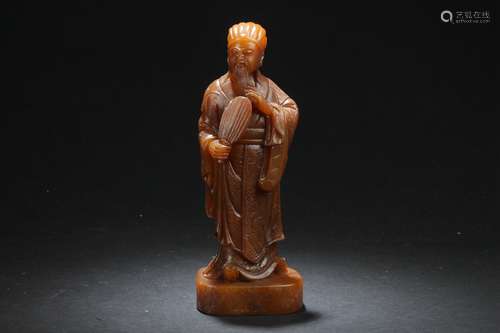 An Estate Chinese Soapstone Governor Statue