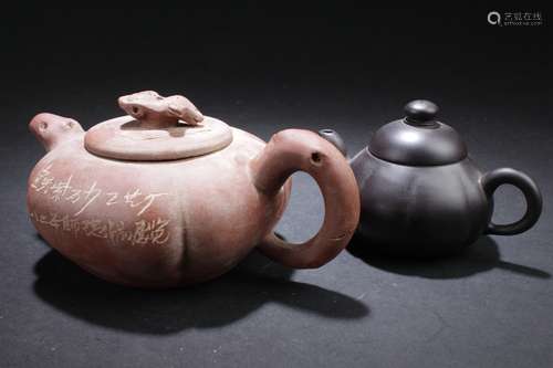 Two Chinese Estate Tea Pots