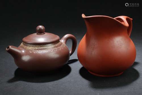 Two Chinese Estate Tea Pots