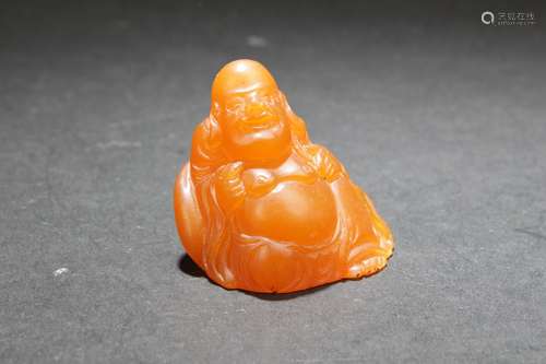 An Estate Chinese Soapstone Happy Buddha Figure