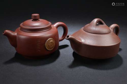 Two Chinese Estate Tea Pots