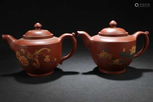 Two Chinese Estate Tea Pots