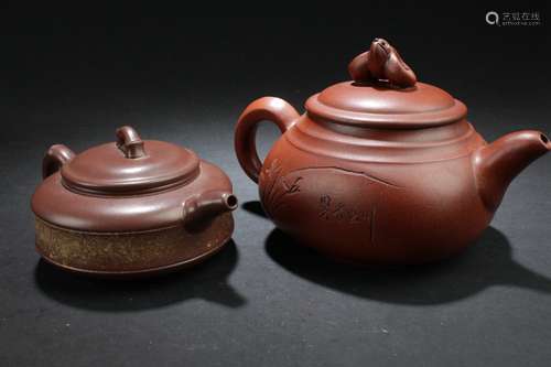 Two Chinese Estate Tea Pots