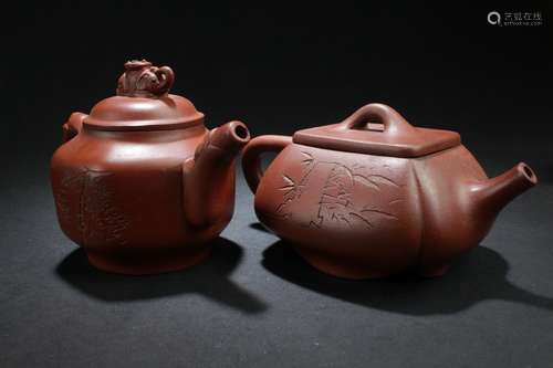 Two Chinese Estate Tea Pots