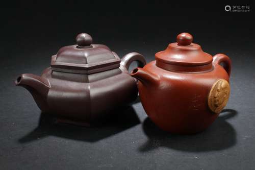 Two Chinese Estate Tea Pots