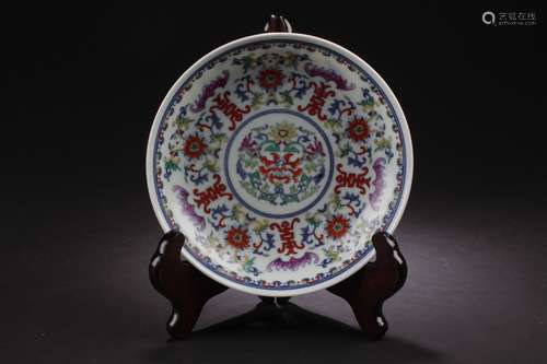 A Flower-filled Chinese Estate Porcelain Plate