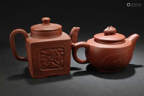 Two Chinese Estate Tea Pots