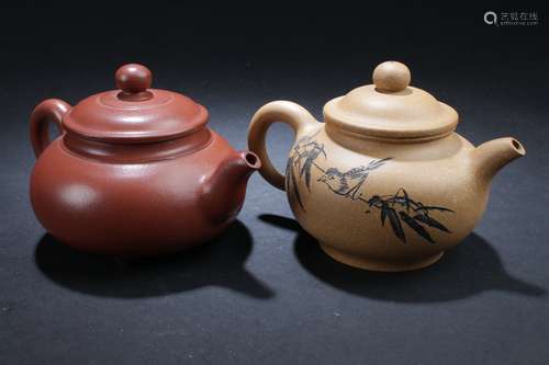 Two Chinese Estate Tea Pots