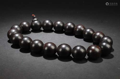 A 19-bead Chinese Estate Wooden Beaded Bracelet